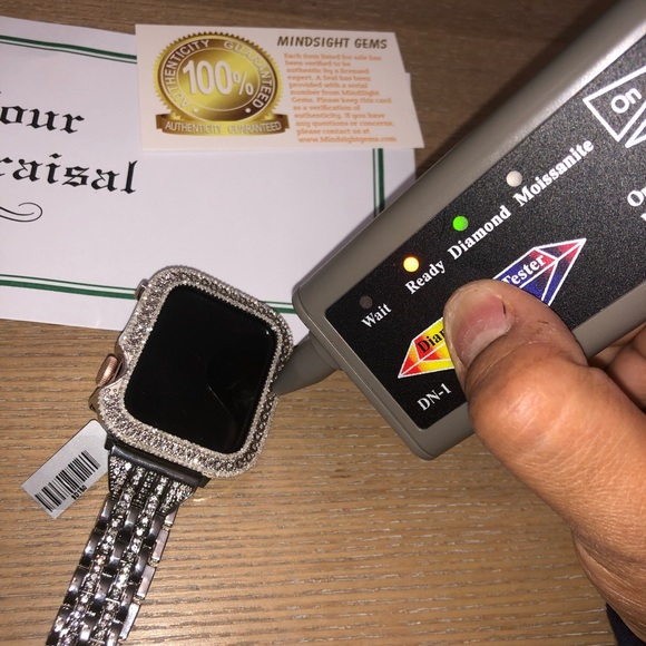 Real diamond Apple Watch bezel not CZ Not fake Custom made Sale FREE APPRAISAL - Picture 4 of 10